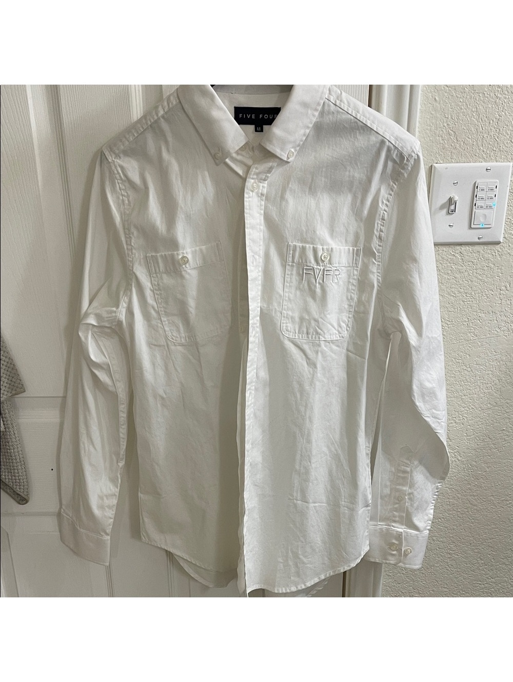 Five Four Men's Classic White Button-Down Shirt